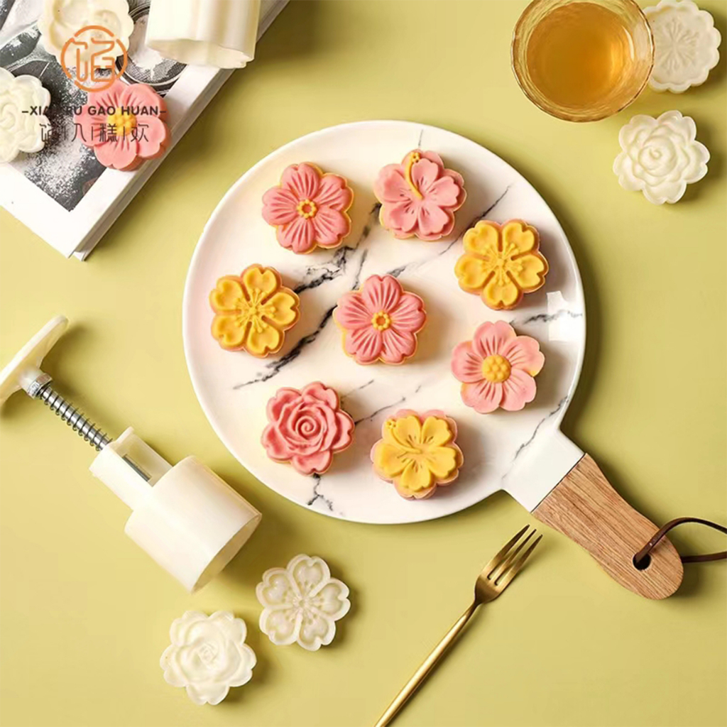 【Local Seller】50g Mooncake Mold Hand Pressure Maker Mould Acuan ...
