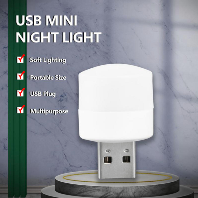 Mini LED Night Light Soft Light Eye Protection Small Table Lamp USB ...