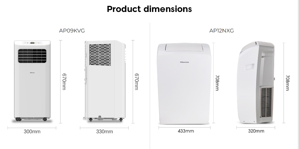 Hisense Portable Air Conditioner (1.0HP/1.5HP) 24hr Timer Smart Mode