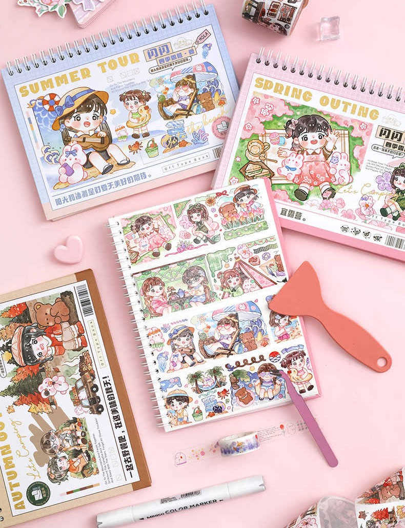 A5 Sticker Collecting Album Cute Girls Reusable Sticker Book Double ...
