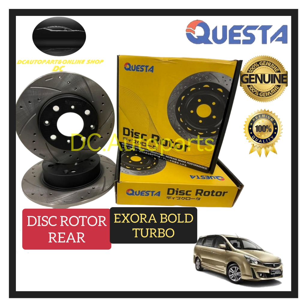 QUESTA PROTON EXORA BOLD TURBO SPORT BRAKE DISC ROTOR (REAR 1PAIR ...