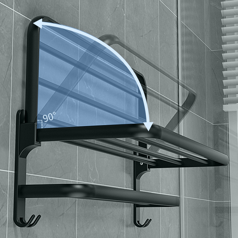 Bathroom Towel Rack Towels Bar Shower Rack Wall Premium Aluminum Toilet ...