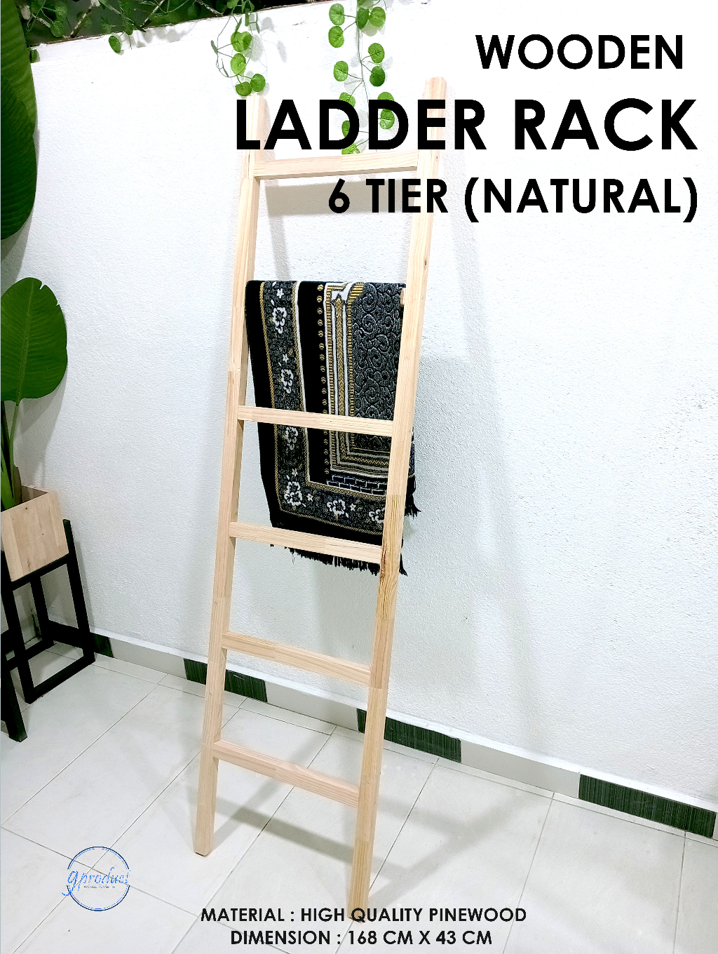 RUSTIC LADDER TOWEL RACK | RAK TUALA TANGGA HIASAN | HOME DECO | DEKO ...