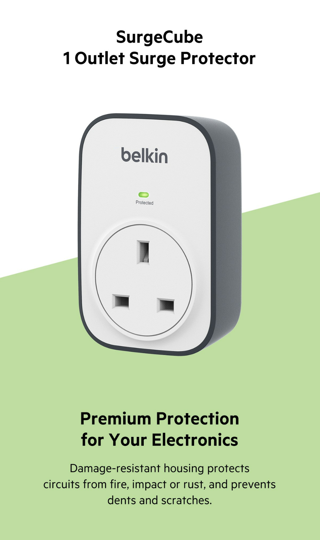 Belkin BSV102af SurgeCube 1 Outlet Surge Protector - [SINGLE X 1unit ...