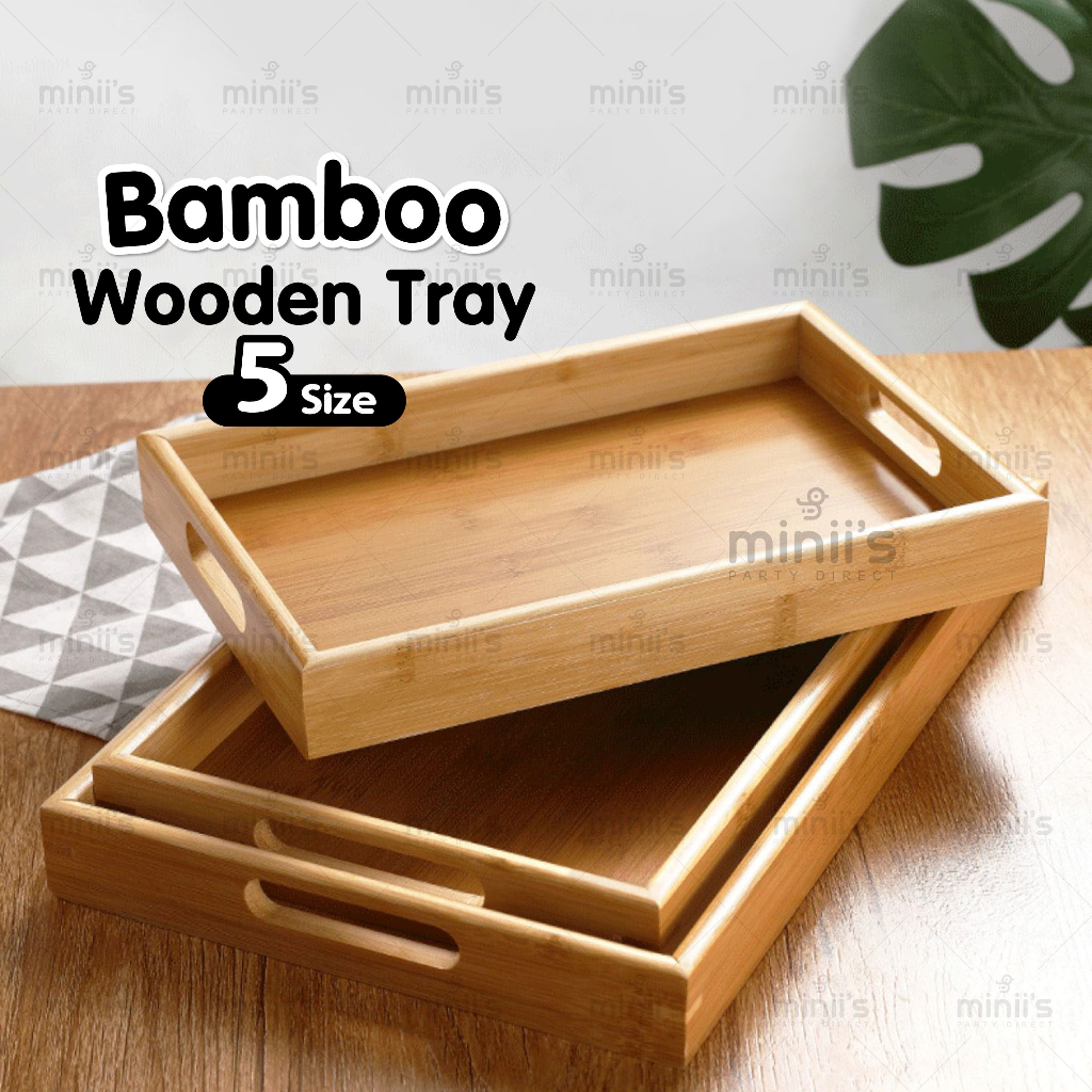 RAYA Miniis Dulang Kayu Wood Bamboo Trays wooden tray with handles ...