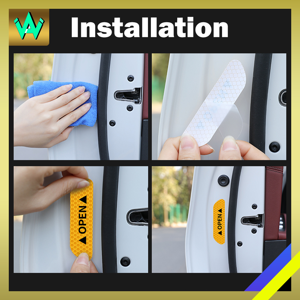 Car Door Reflector Sticker Pre Alert Reflection Panel Safety Car ...