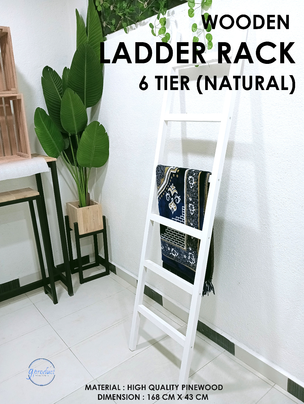 RUSTIC LADDER TOWEL RACK | RAK TUALA TANGGA HIASAN | HOME DECO | DEKO ...