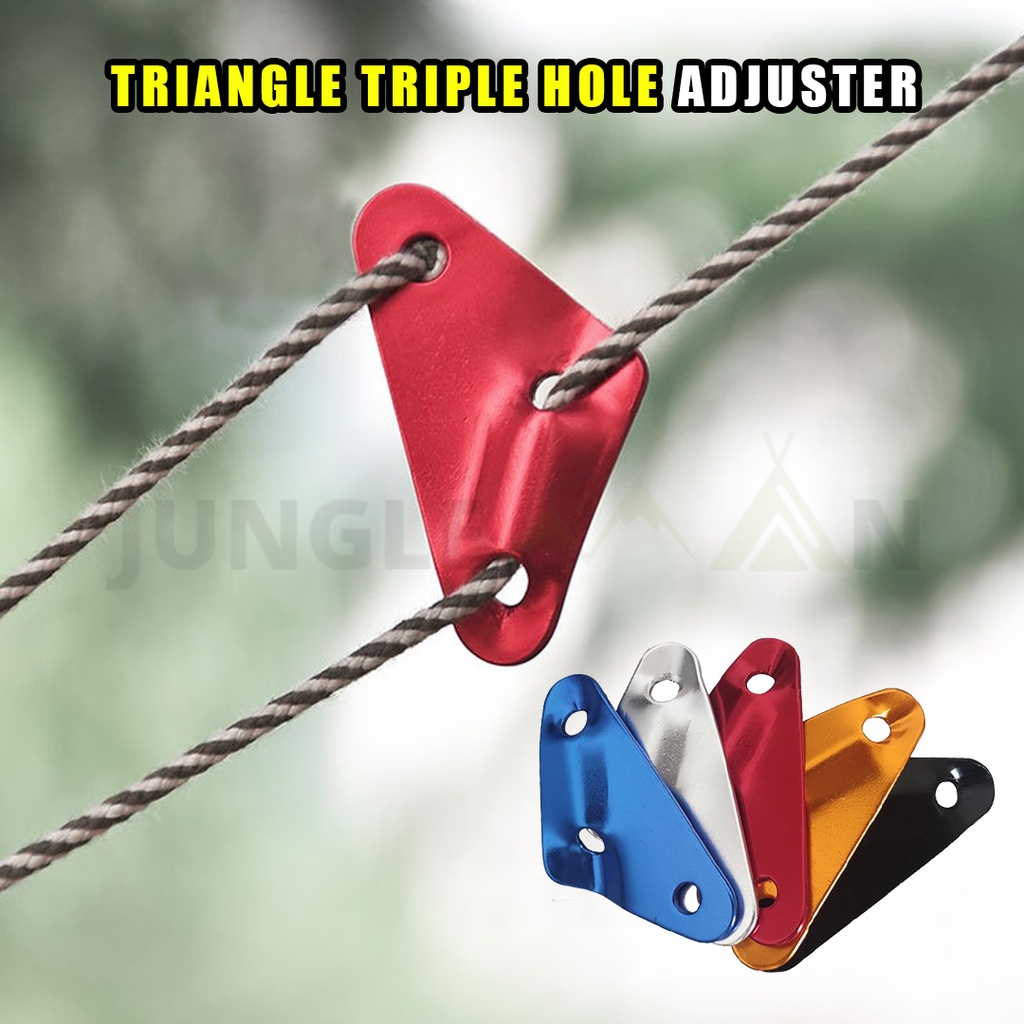 JUNGLEMAN Camping Rope Tensioner Wind Rope Double Hole Penegang Tali ...