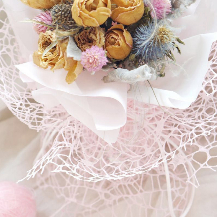 (4.5M) KOREA NETTING NET ROLL LACE MESH Flower Wrapping Paper Bouquet ...