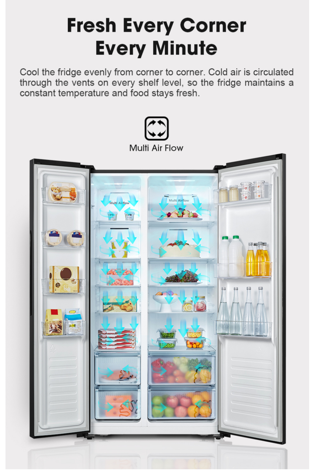 Free Delivery Hisense Refrigerator 620l Inverter Side By Side Fridge Rs666n4acniv 8923