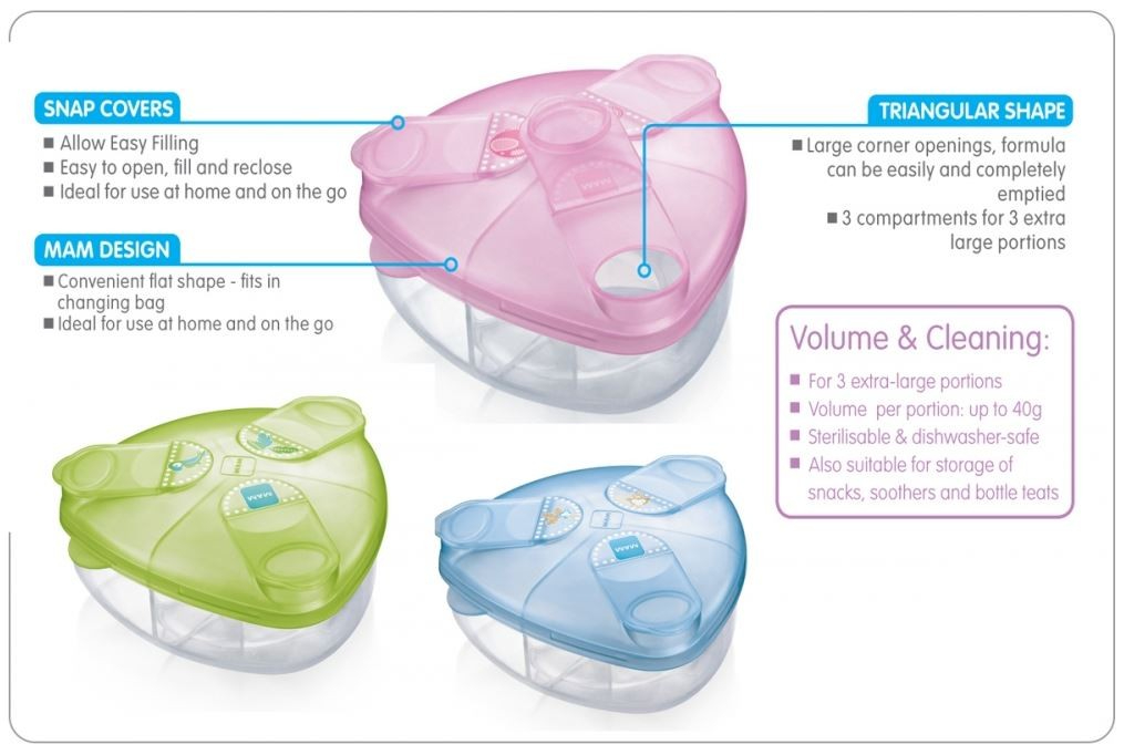 MAM | Autumnz Powder Box, Formula Milk Powder Dispenser Stores 40g With Three Servings Baby Milk Powder Container I.7553689 - View #6