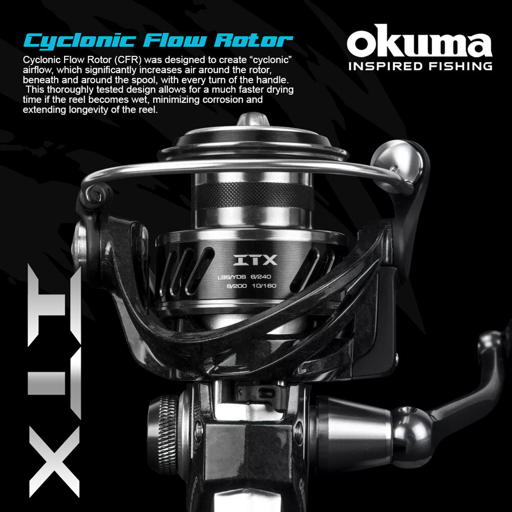 Okuma ITX Spinning Fishing Reel High Speed Max Drag 3-10kg Saltwater  Freshwater