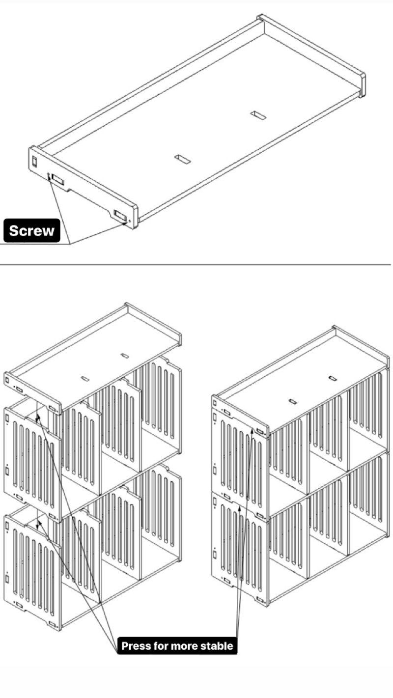 DIY Rak Buku Ikea Style Bookshelf Furniture Office Rack File Stationery