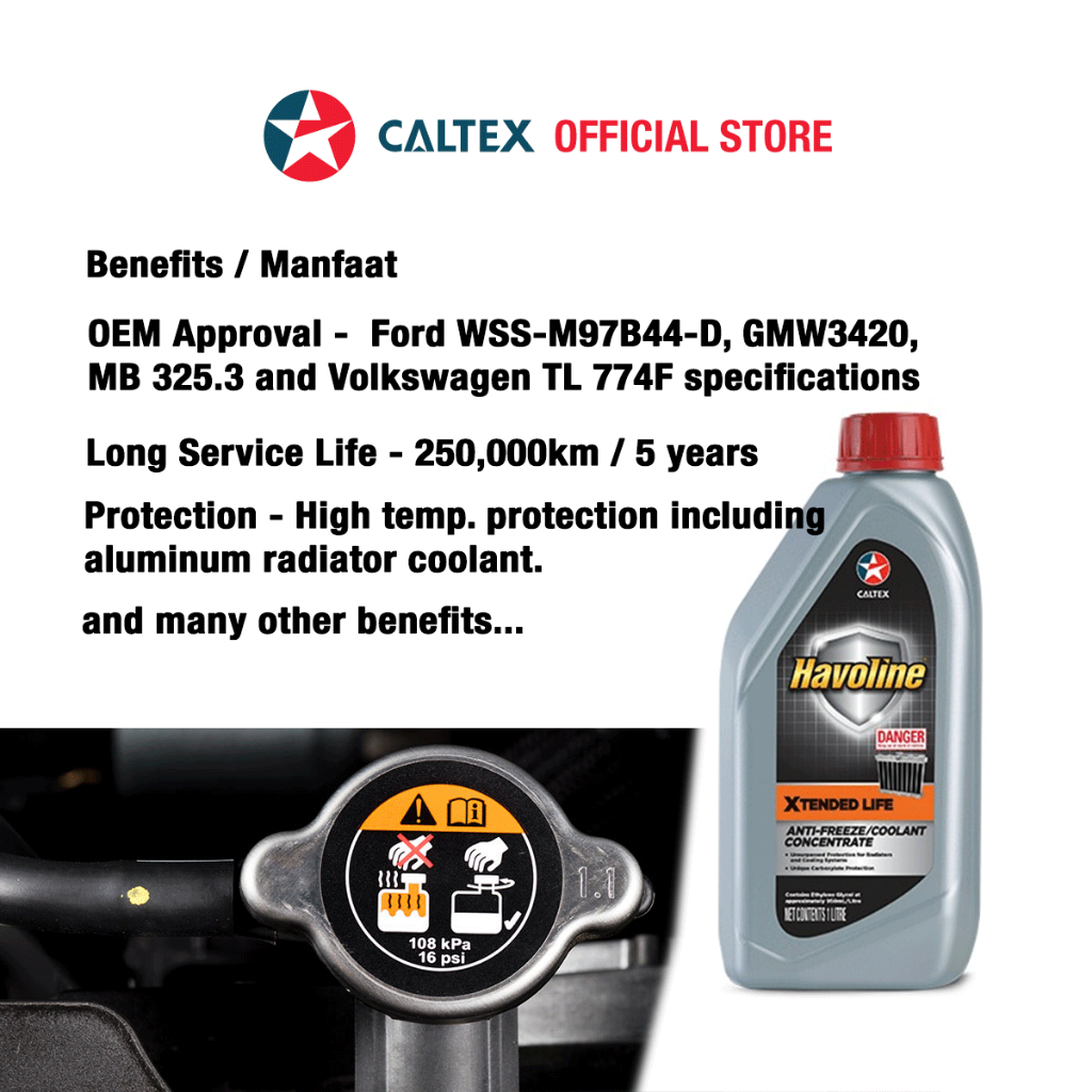CALTEX Havoline Xtended Life Antifreeze Coolant Concentrate (1Liter) Shopee Malaysia