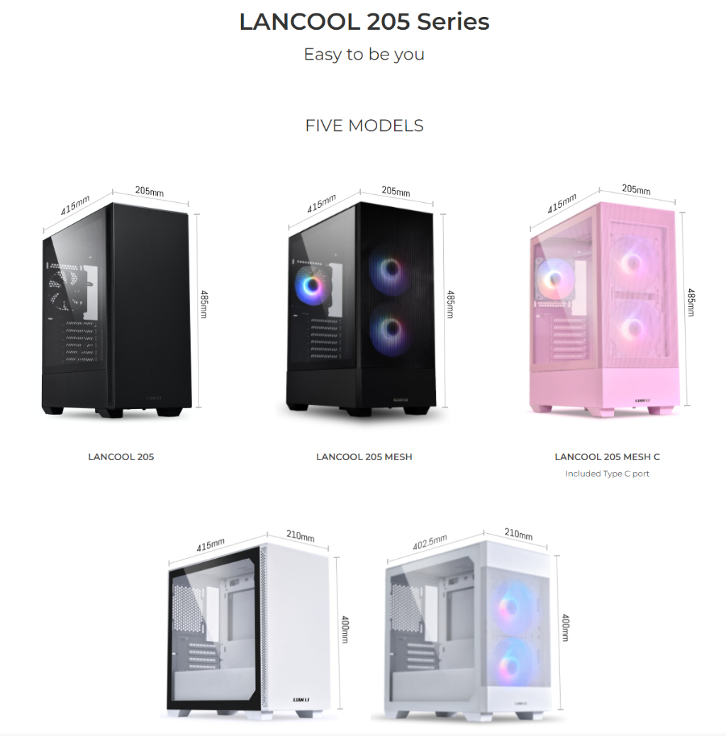 LIAN LI LANCOOL 205M MESH TEMPERED GLASS GAMING MATX CASE (BLACK ...