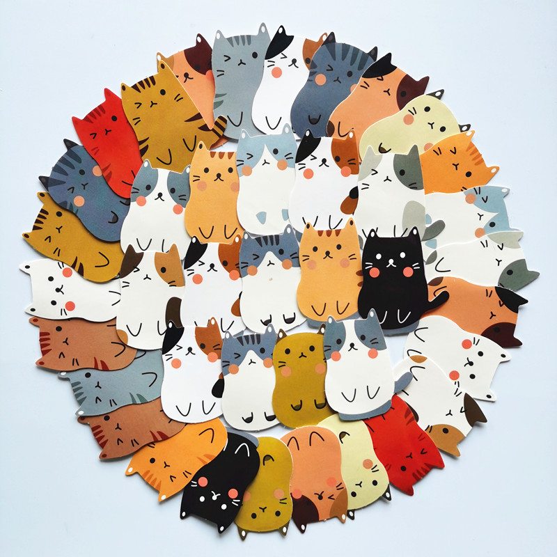Cute Cartoon Cats Kitten Die Cut Deco Stickers Pack DIY Decorations ...