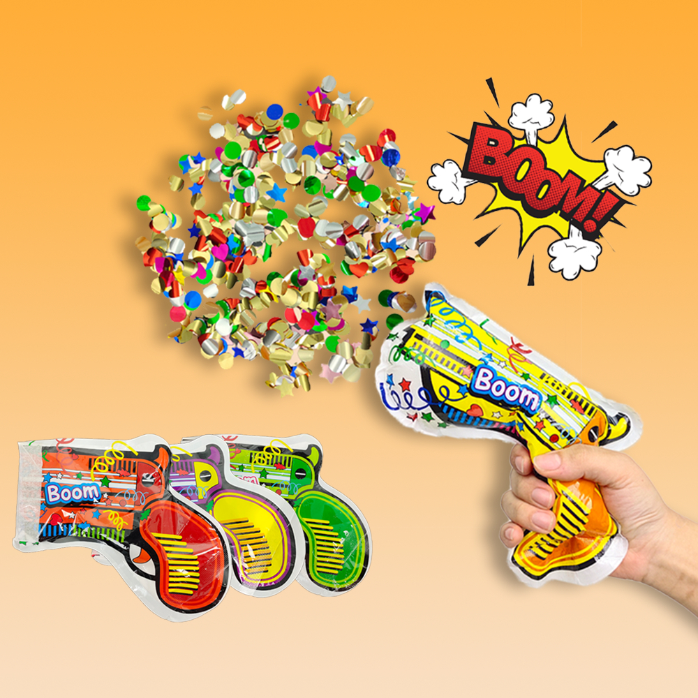 HLS Self Inflatable Confetti Popper Cannon Gun Firework Poppers Press ...