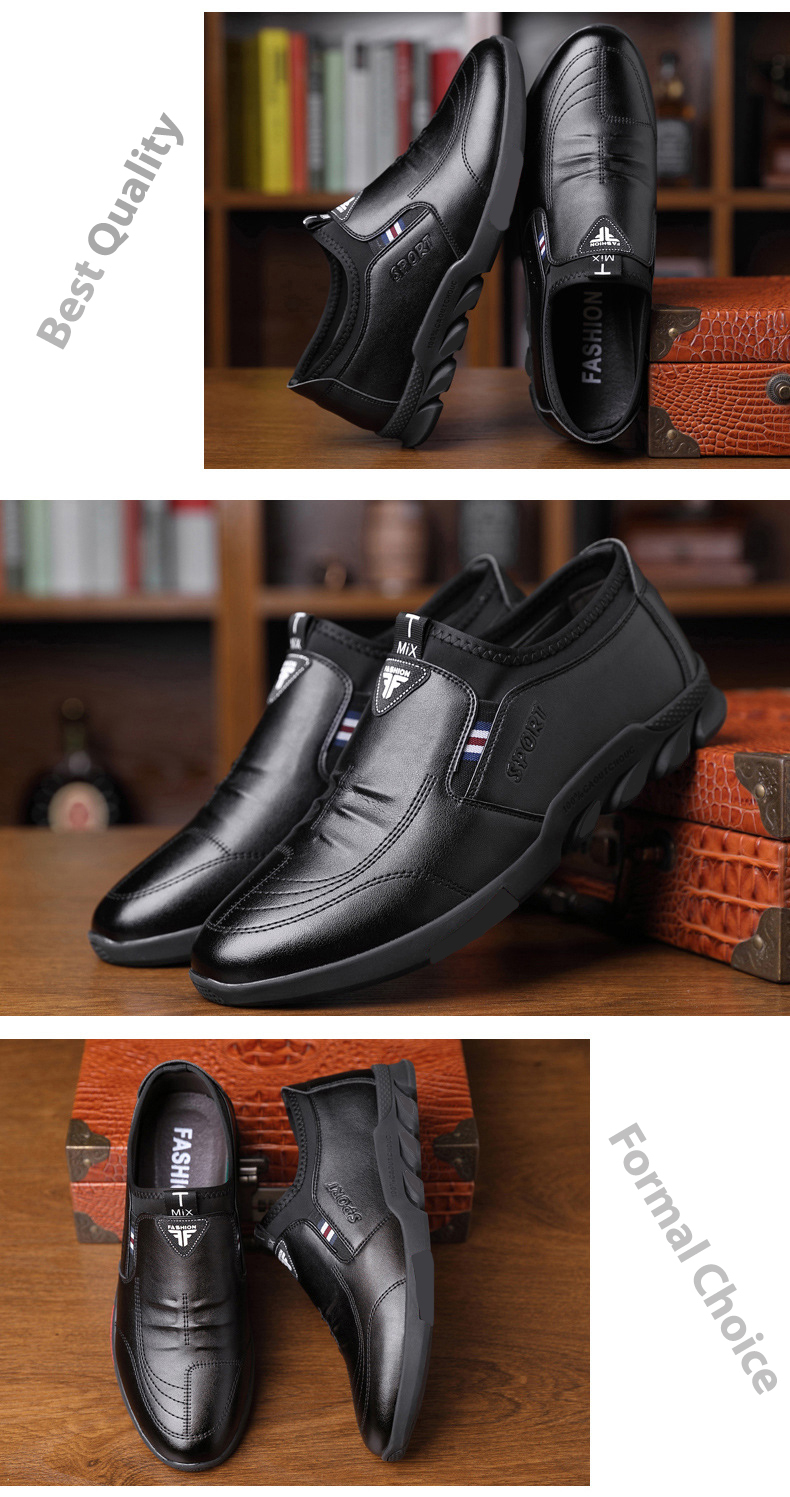 Men Business Leather Shoes Formal Shoe PU Office Covered Kasut Hitam ...