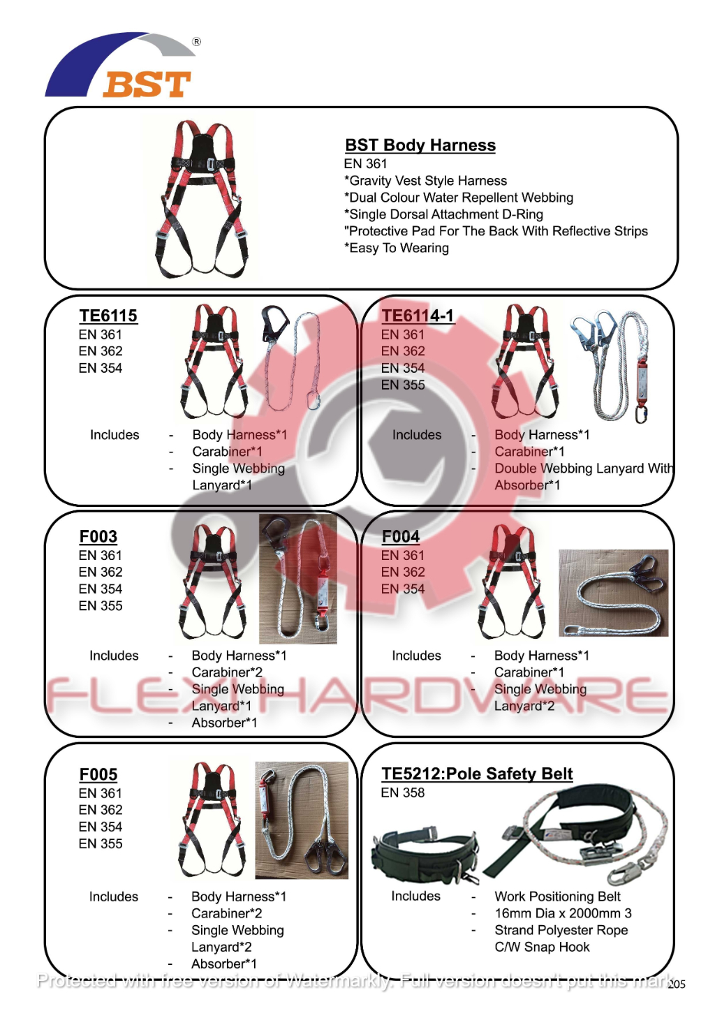 *SIRIM DOSH CERTIFIED* BST Full Body Harness TE6114-1 With Double Rope ...