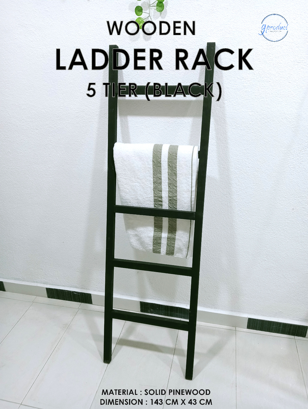 RUSTIC LADDER TOWEL RACK | RAK TUALA TANGGA HIASAN | HOME DECO | DEKO ...