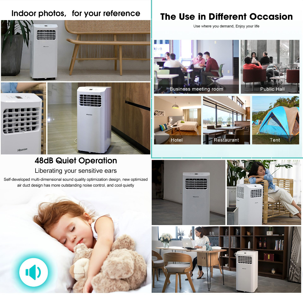 Hisense Portable Air Conditioner (1.0HP/1.5HP) 24hr Timer Smart Mode