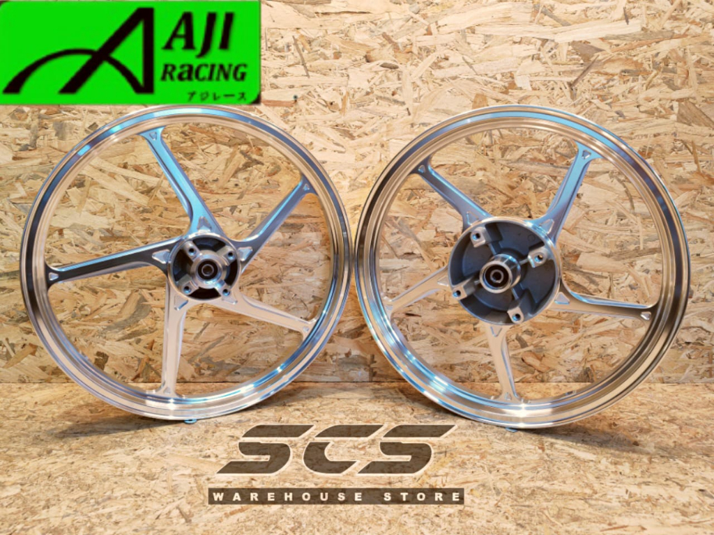 HONDA RS150 AJI RACING Sport Rim Chrome Silver FORGED 160/185/17' CR ...