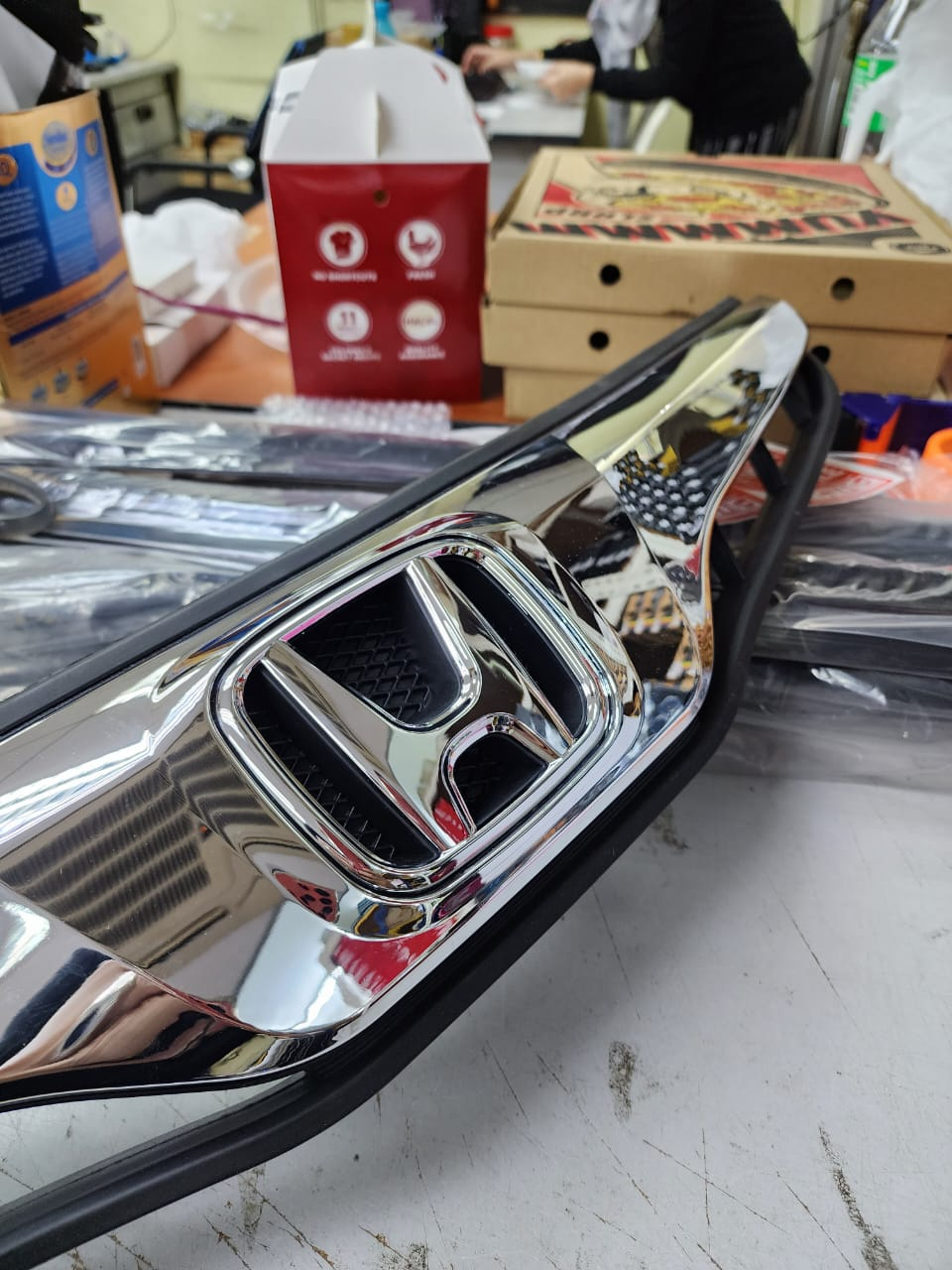 [ FREE HONDA LOGO ] HONDA JAZZ GE8 2011~2013 FRONT GRILL ABS CHROME ...