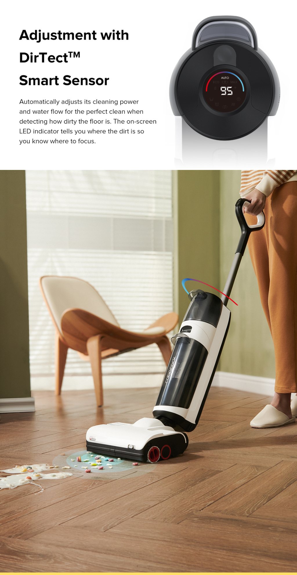 Roborock DYAD Pro Floor Washer Auto Dispense Detergent App Control Wet