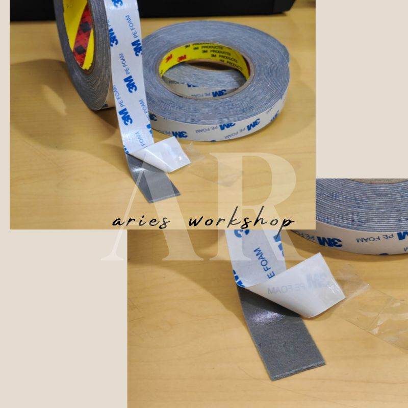 3M Double Sided Tape / PE Foam Tape 1600TG 12mm/18mm /24mm X 9m / grey ...