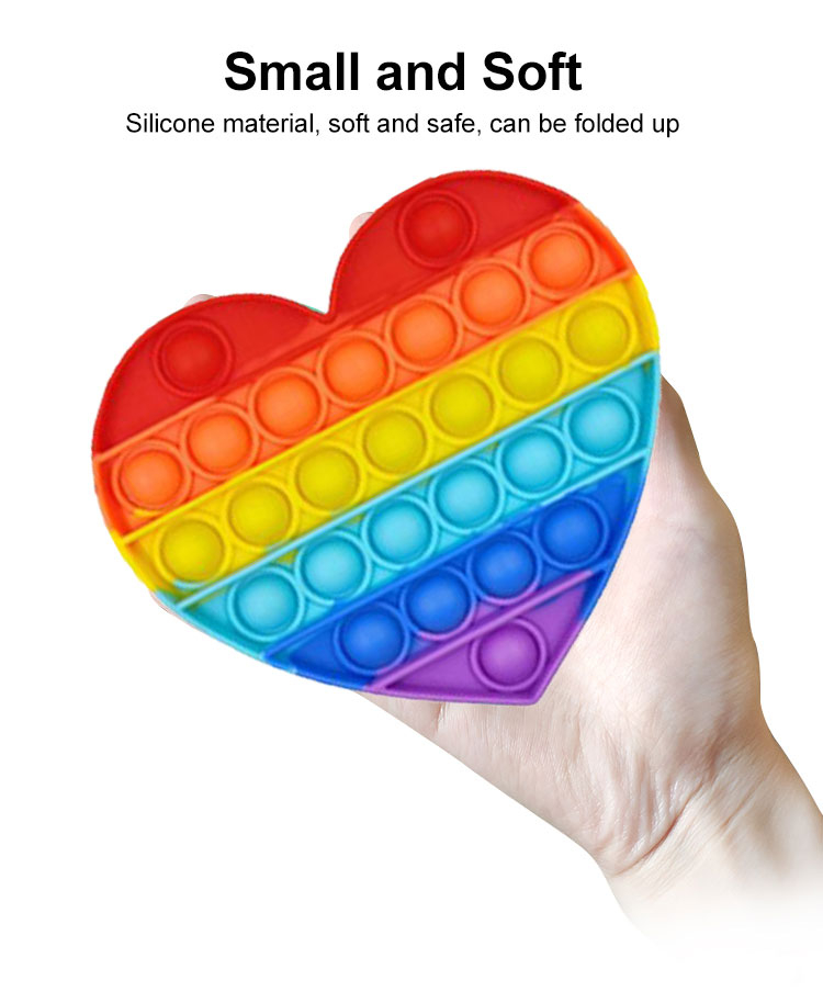 (Clear Stock) Stress Relieve Silicone Push Pops Rainbow Bubble Sensory ...