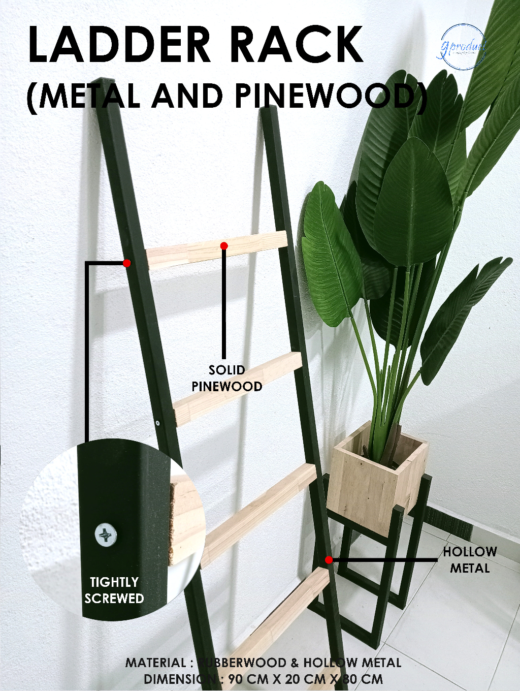 METAL LADDER TOWEL & METAL RACK | RAK TUALA TANGGA HIASAN | HOME DECO ...