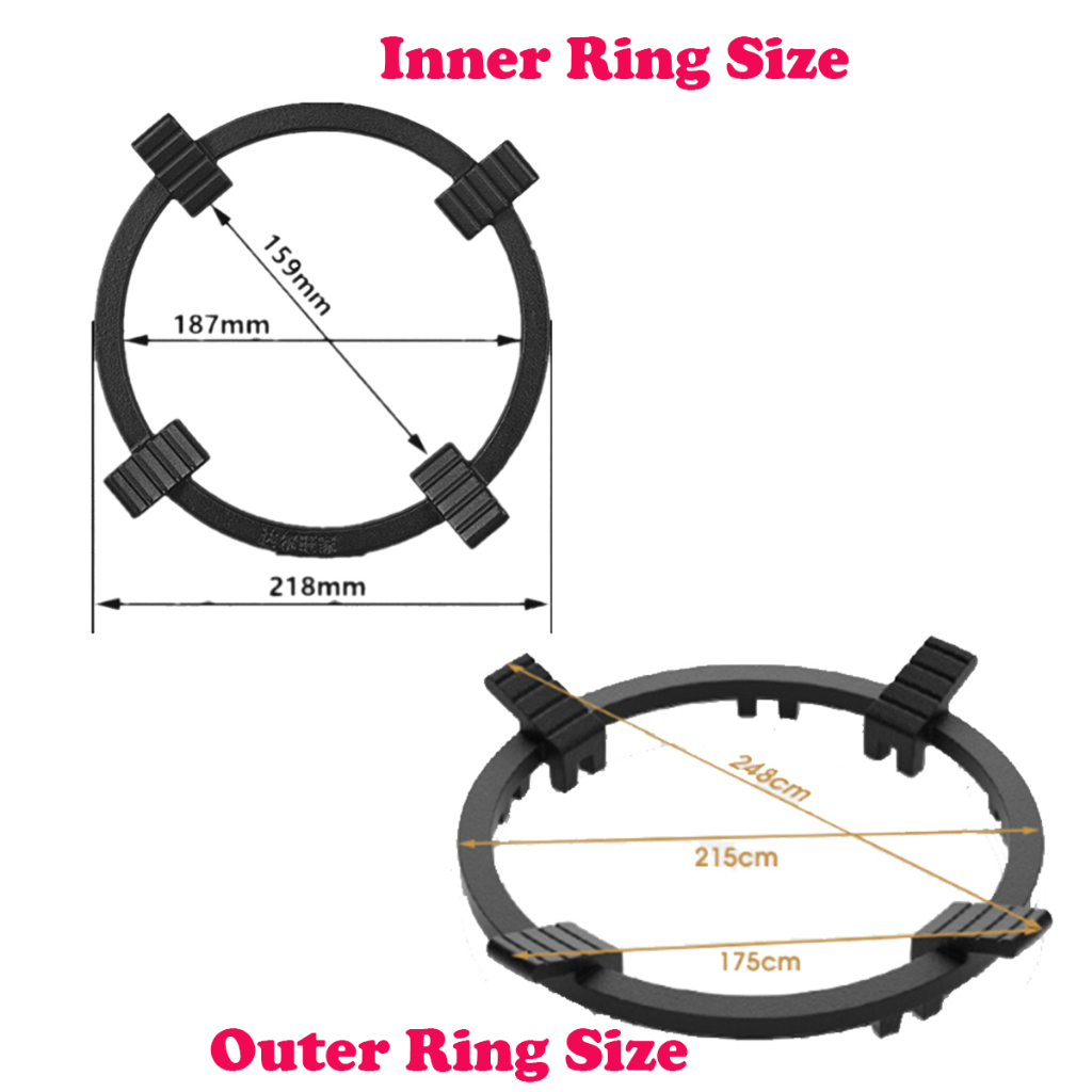 Wok Ring Rack Gas Stove 4&5 Claw Non-Slip Wok Stand Cast Iron Round ...