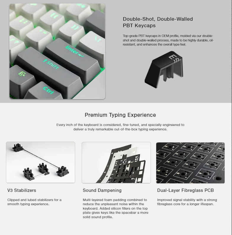 Tecware Phantom+ Elite Wireless RGB Mechanical Keyboard (Wraith ...