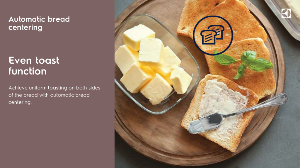 Electrolux 2 Slice Toaster with 7 Heat Levels E2TS1100W ETS1303W BT