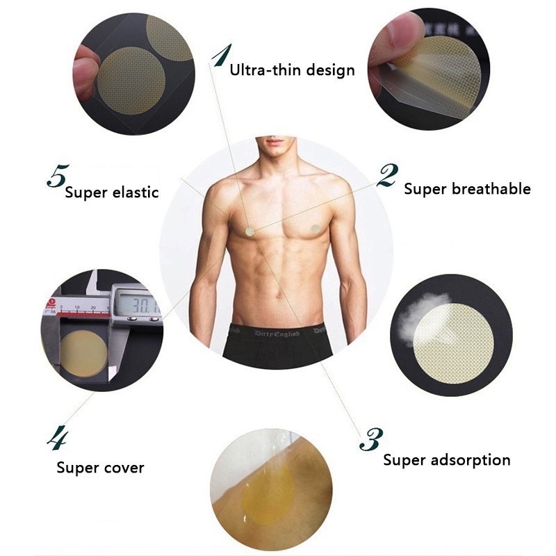 20pcs Invisible Nipple Cover Men Self Adhesive Pad Puting Pita 乳贴 乳头贴男 ...