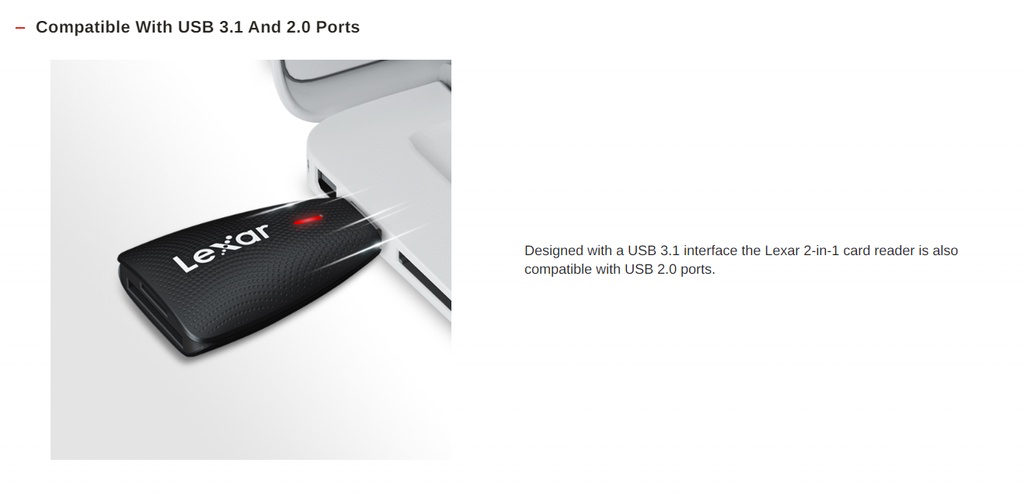 Lexar Multi-Card 2-in-1 USB 3.0 Reader (Lexar 2 Years Warranty ...