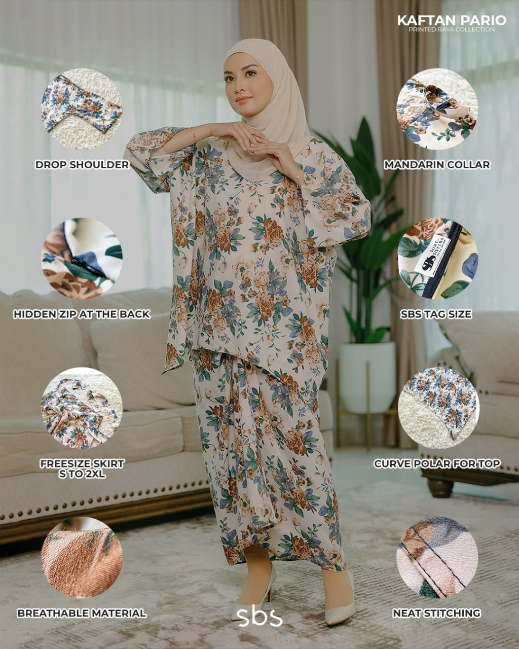 Kaftan Pario Printed Raya Set | Shopee Malaysia