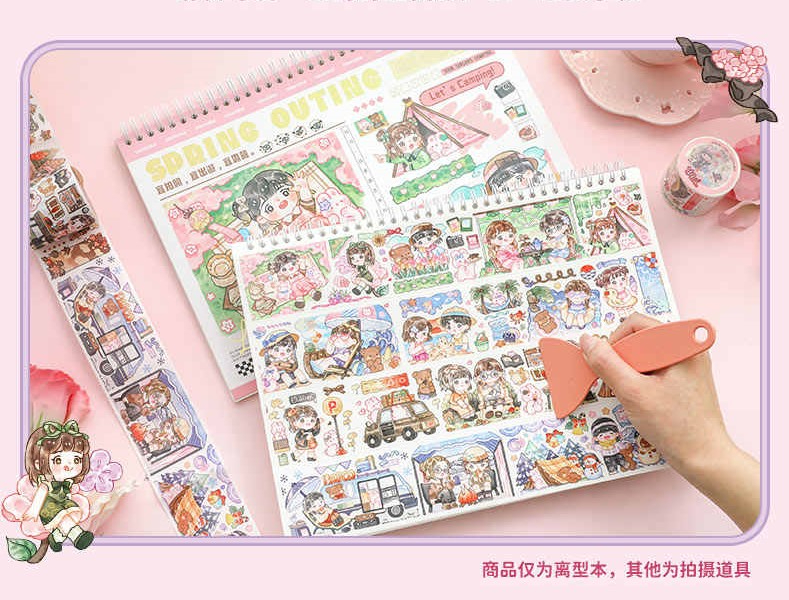 A5 Sticker Collecting Album Cute Girls Reusable Sticker Book Double ...