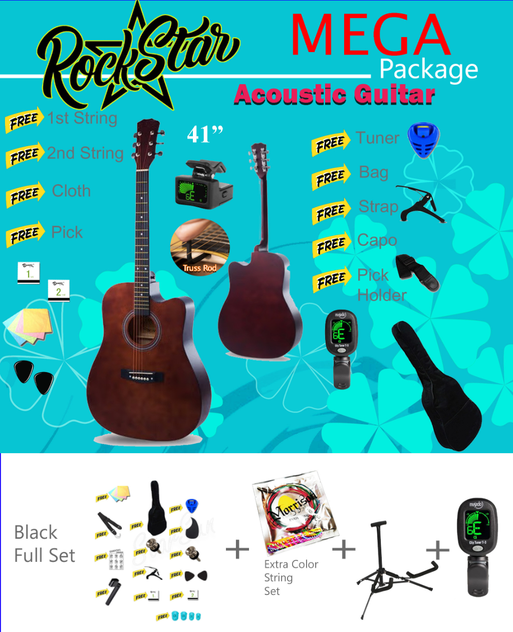 41 inch, acoustic guitar / Gitar package Acoustic Acoustic Guitar
