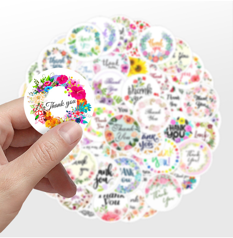 25 Sheets (100pcs) Cute Open Me Emoji Rectangle Shape Thank You ...