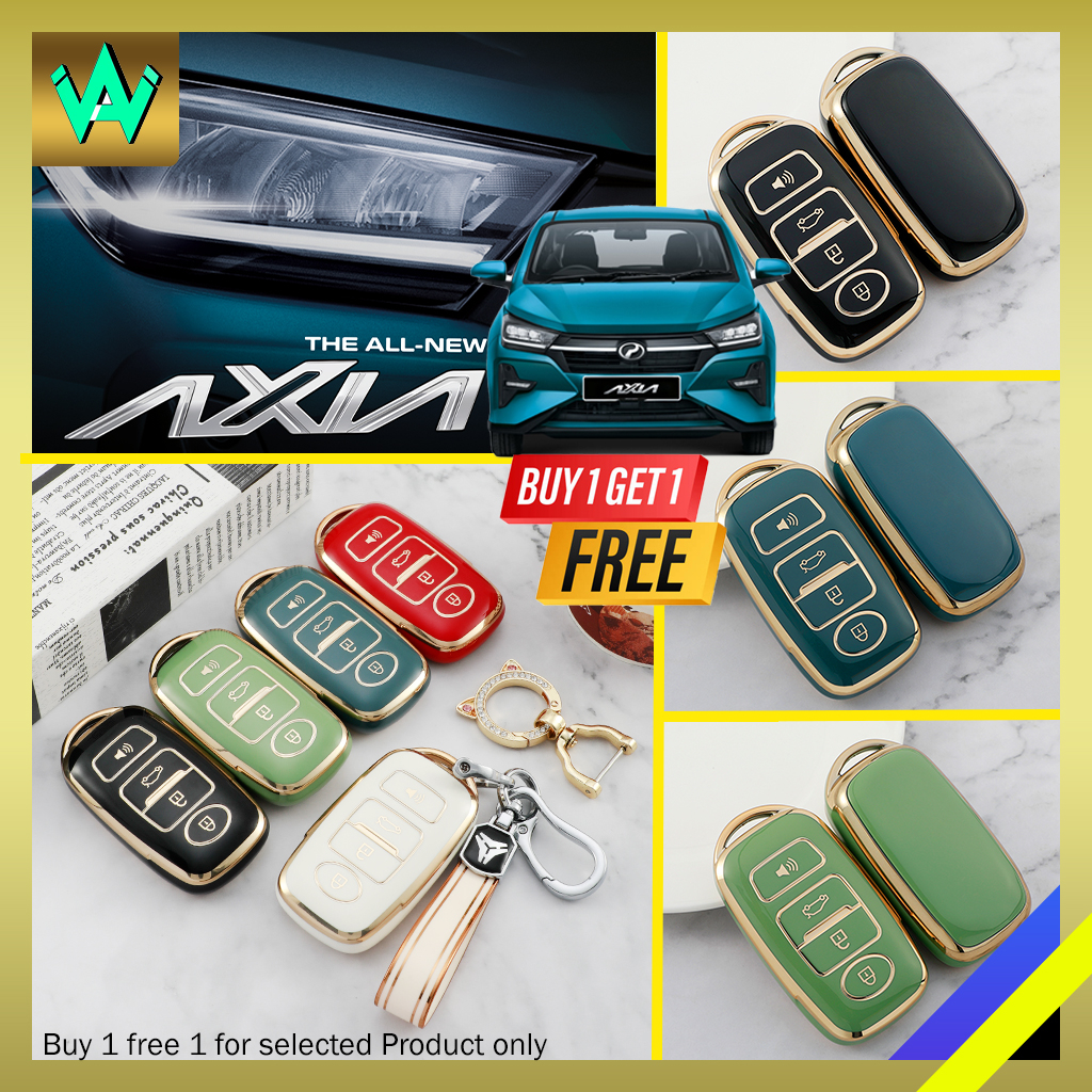 Key Cover Sarung Kunci Perodua New Axia 2023 Keyless Smart Key Chrome ...