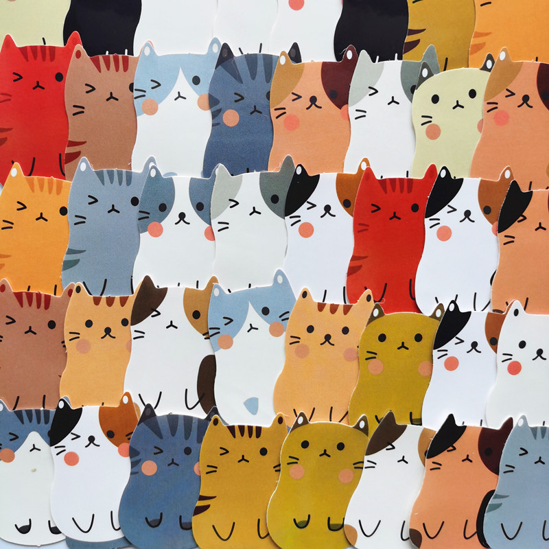 Cute Cartoon Cats Kitten Die Cut Deco Stickers Pack DIY Decorations ...