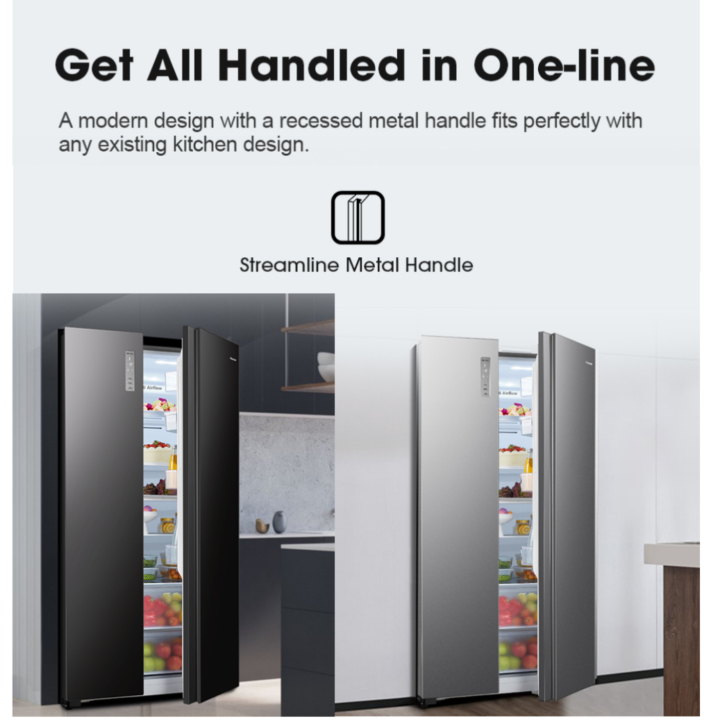 Free Delivery Hisense Refrigerator 620l Inverter Side By Side Fridge Rs666n4acniv 8684