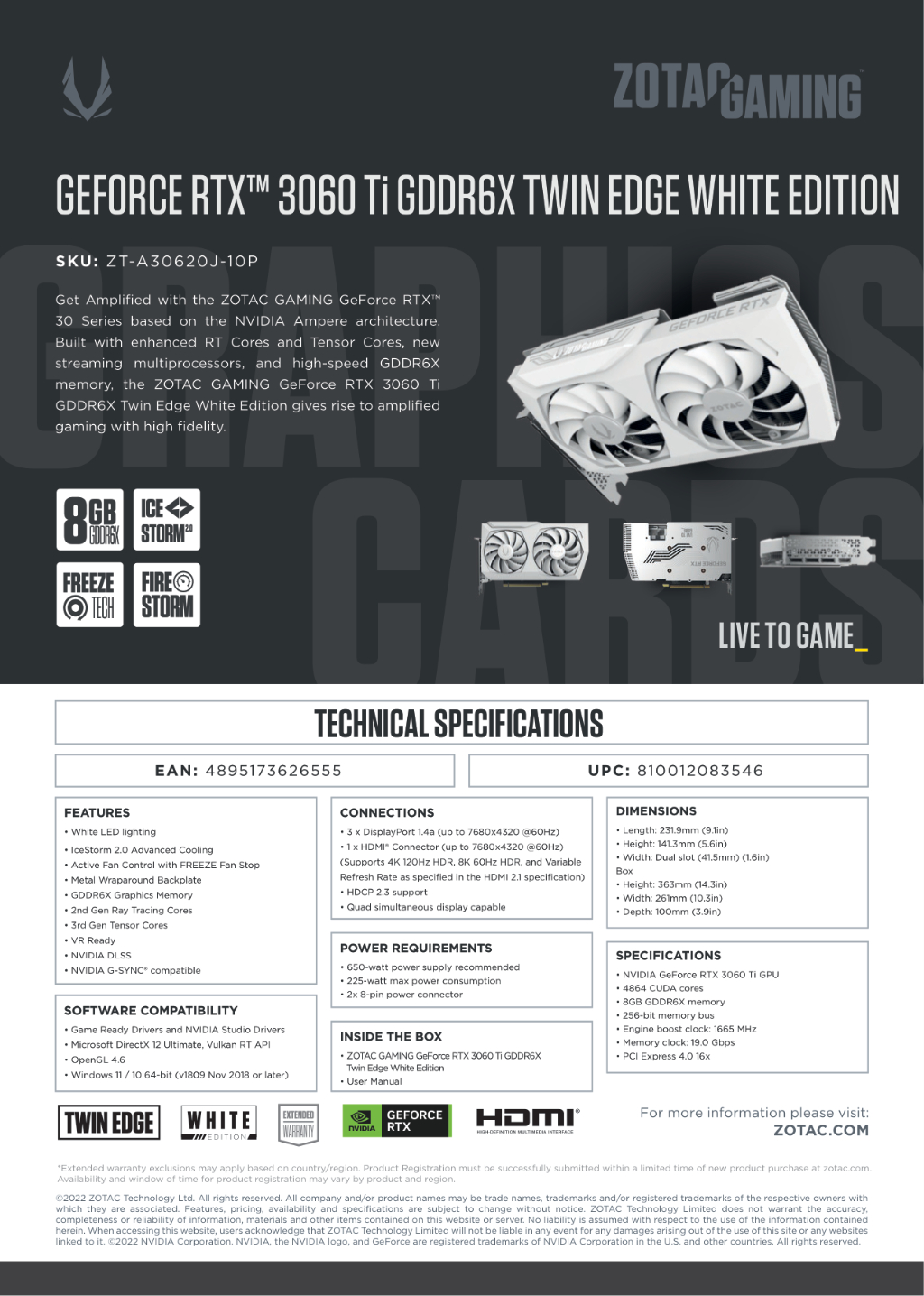 ZOTAC GAMING GeForce RTX 3060 Ti GDDR6X Twin Edge