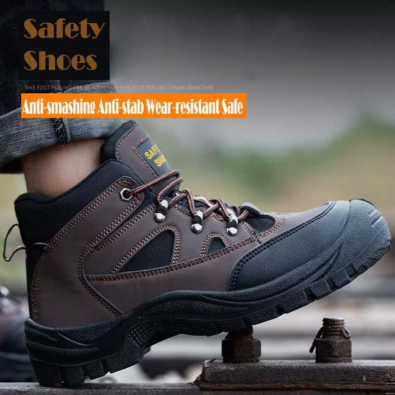 Men's Safety Boots shoes Kasut besi Oil Resistant Protector Military ...