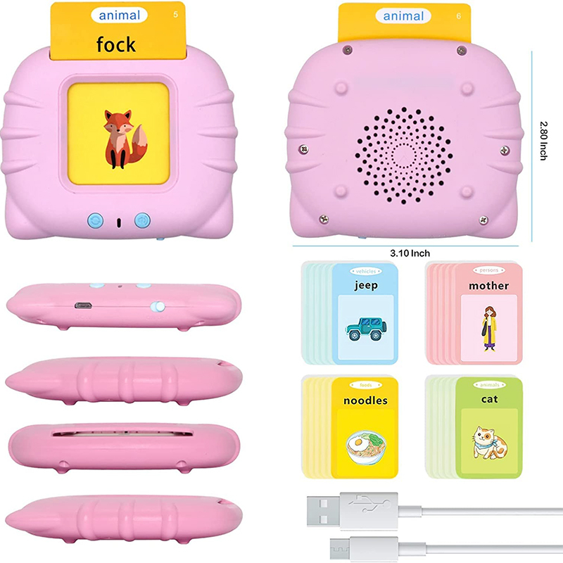 𝗕𝗜𝗟𝗜𝗡𝗚𝗨𝗔𝗟 》Double Sided Flash Card Reader Reading Cards Machine ...