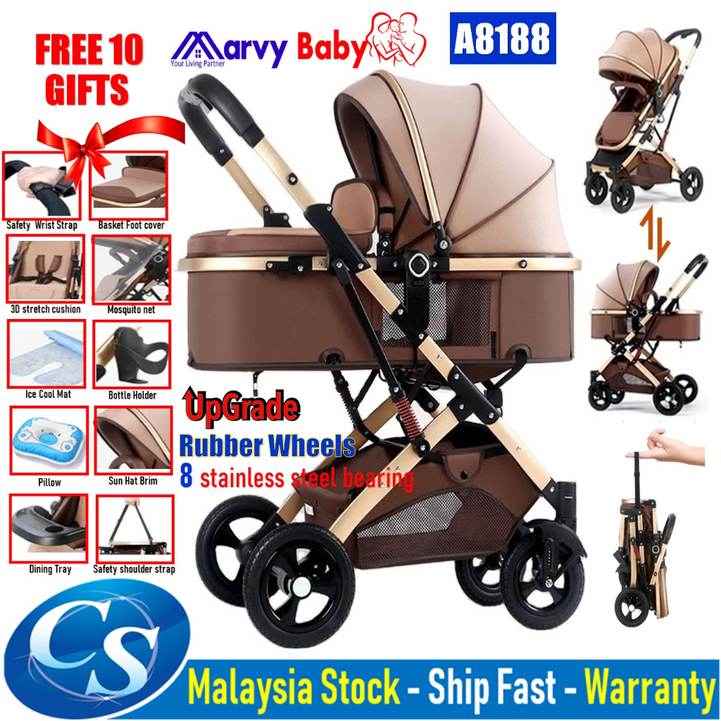 Lightweight Two-Way Foldable Baby Stroller For Newborn & Toddler High ...