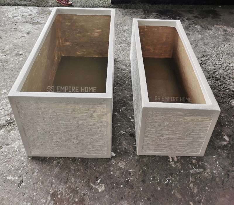 RUDI PB7 Grey Black Texture Planter box Fiberglass Flower Pot Pasu ...