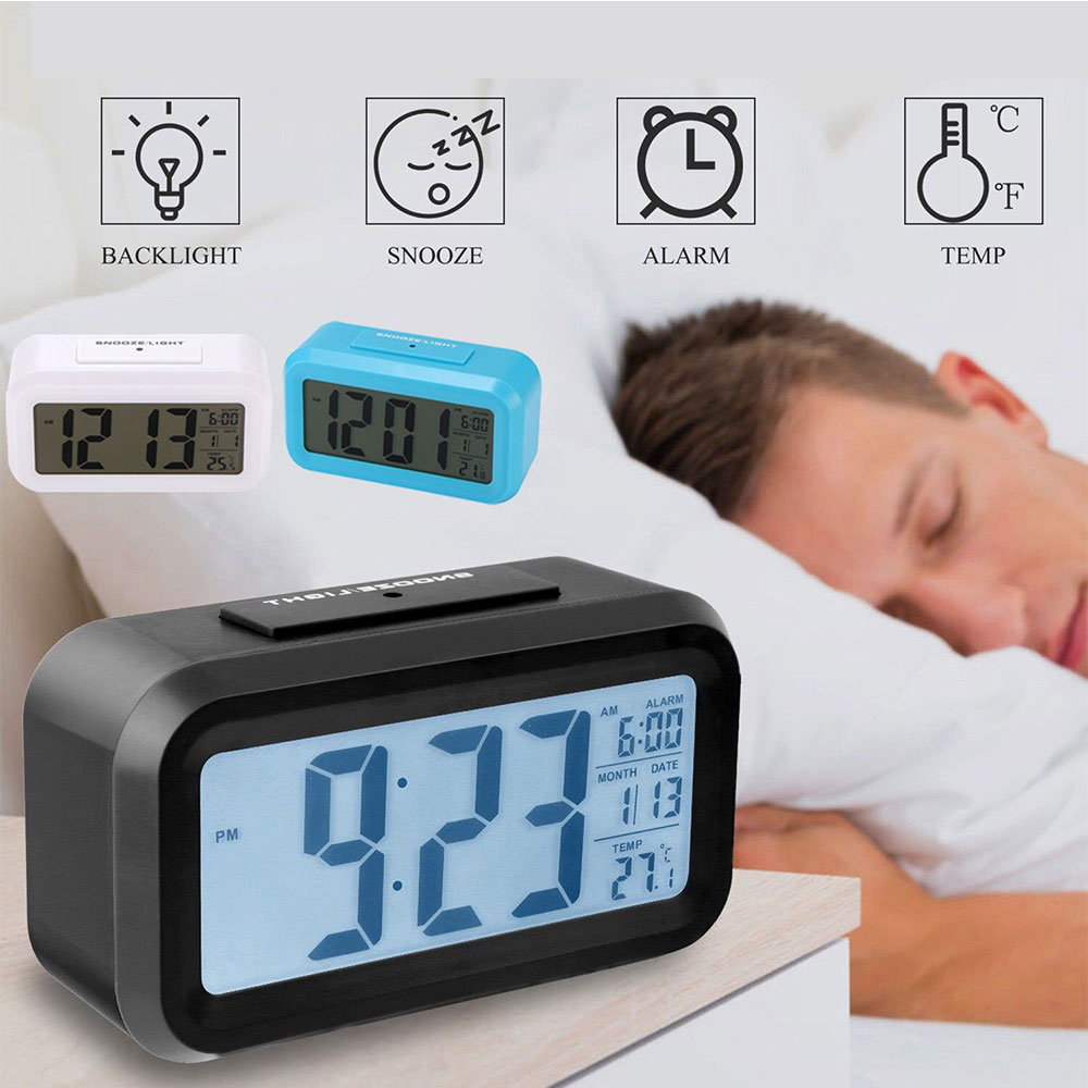 𝗕𝗜𝗚 LED Screen Desktop Table Clock Electronic Alarm Digital Desk ...