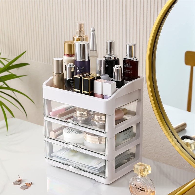 𝐓𝐑𝐀𝐍𝐒𝐏𝐀𝐑𝐄𝐍𝐓 Multilayer Drawer Cosmetic Organizer Stationery Makeup ...